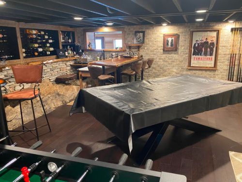 man cave basement renovation