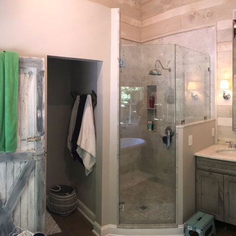 bathroom remodel custom shower wall