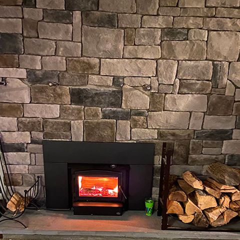 stone fireplace surround