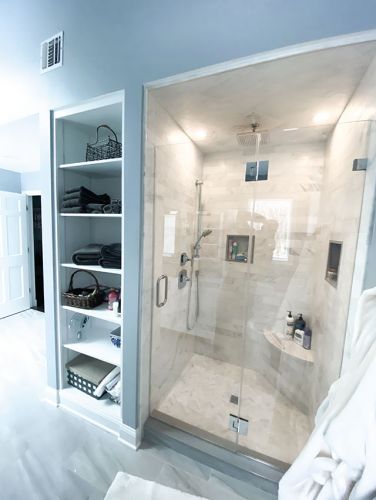 custom shower shelving