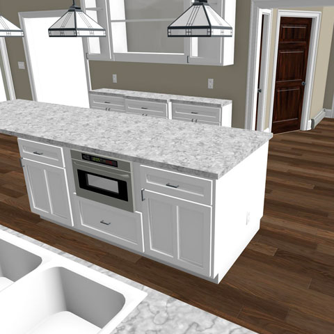 kitchen design 3d rendering