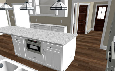 kitchen bathroom design 3d rendering
